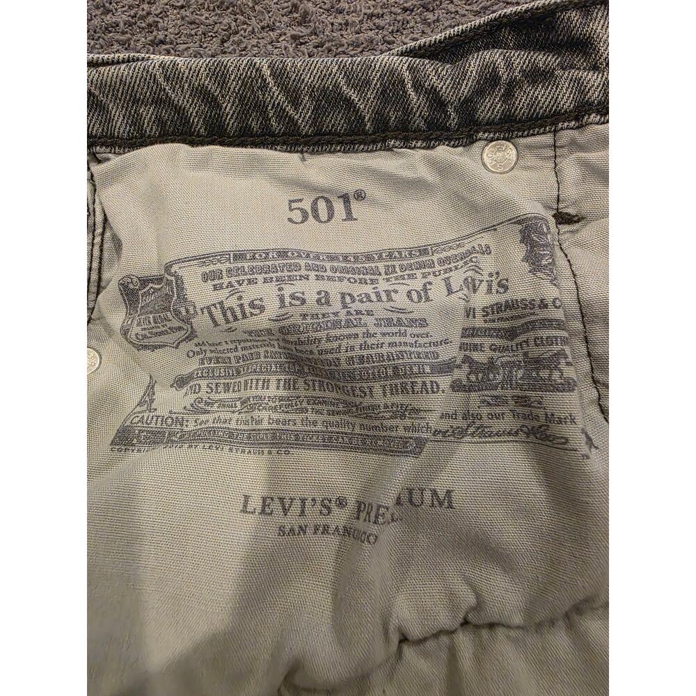 Levi's Premium 501 Original Fit Jeans Womens 26x26 Gray Black Wash Button Fly - Picture 12 of 16